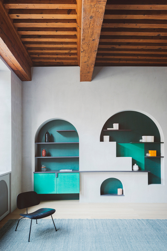 desain rumah modern 80 m2 hanya dengan 1 warna hijau! / studio razavi architecture / simone bossi 4